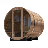 ALPHAPEX Premium Glass Door Barrel Sauna: Luxurious and Efficient Home Spa Experience