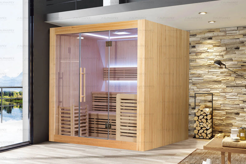 ALPHAPEX 4 to 5 Person Indoor Infrared Sauna: Spacious Tranquility and Advanced Wellness
