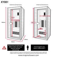 KY001 - Compact Personal Infrared Sauna (900mm x 900mm)