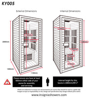 KY005 - Spacious 1100mm x 1000mm Infrared Sauna with Energy Efficiency