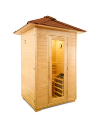 Pure Sauna Dharani S2 Outdoor Full Body Sauna: Intimate Madera Wellness for 2 Persons