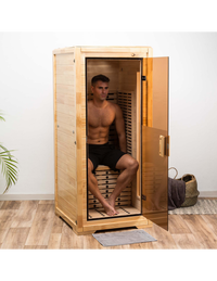 Pure Sauna Dharani Full Body Sauna: Timeless Madera Finish with 5-Year Warranty