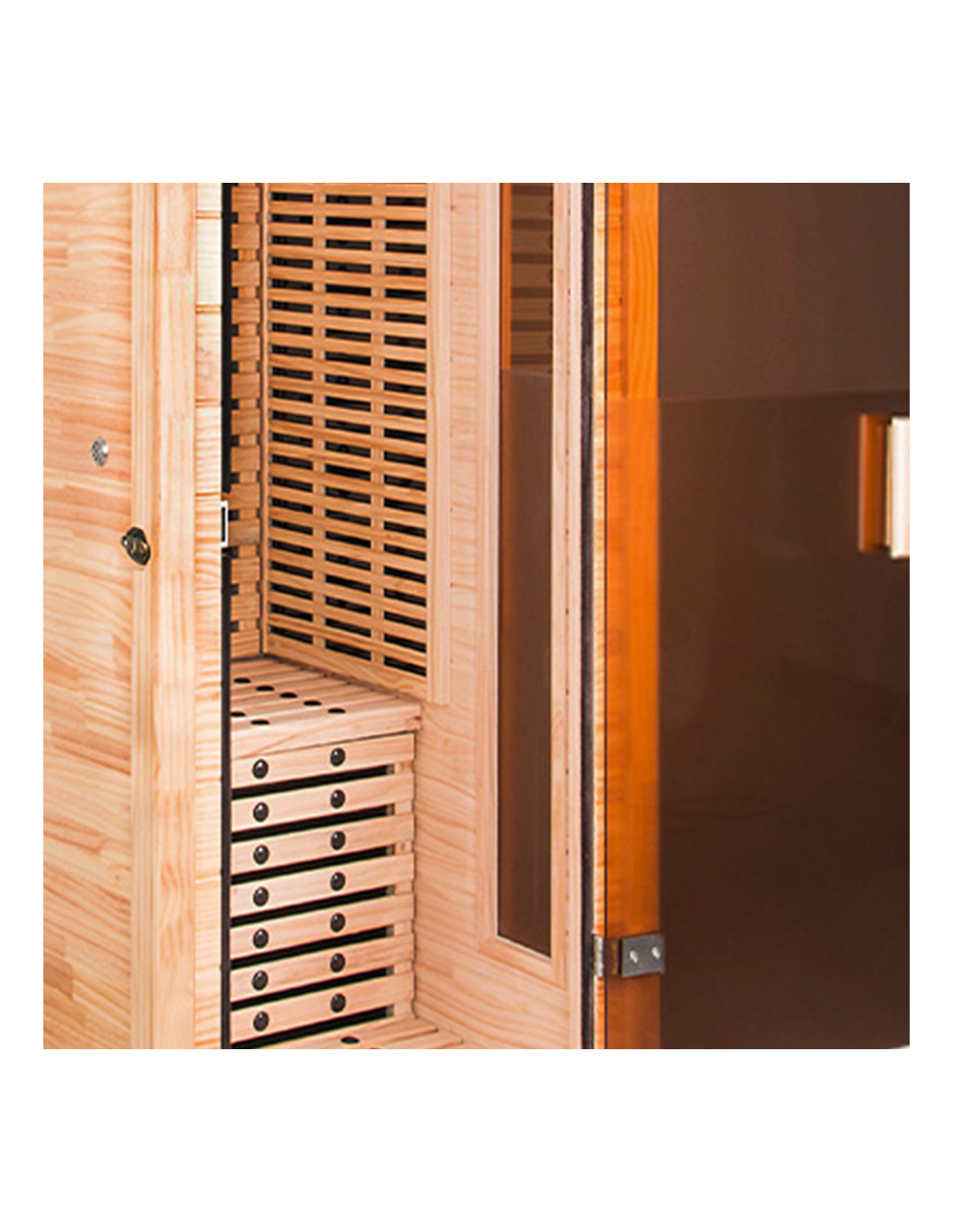 Pure Sauna Dharani Full Body Sauna: Timeless Madera Finish with 5-Year Warranty