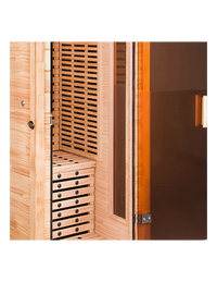 Pure Sauna Dharani Full Body Sauna: Timeless Madera Finish with 5-Year Warranty