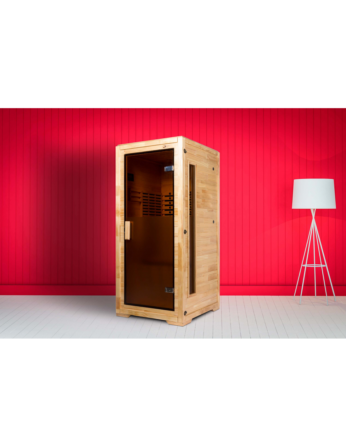 Pure Sauna Dharani Full Body Sauna: Timeless Madera Finish with 5-Year Warranty