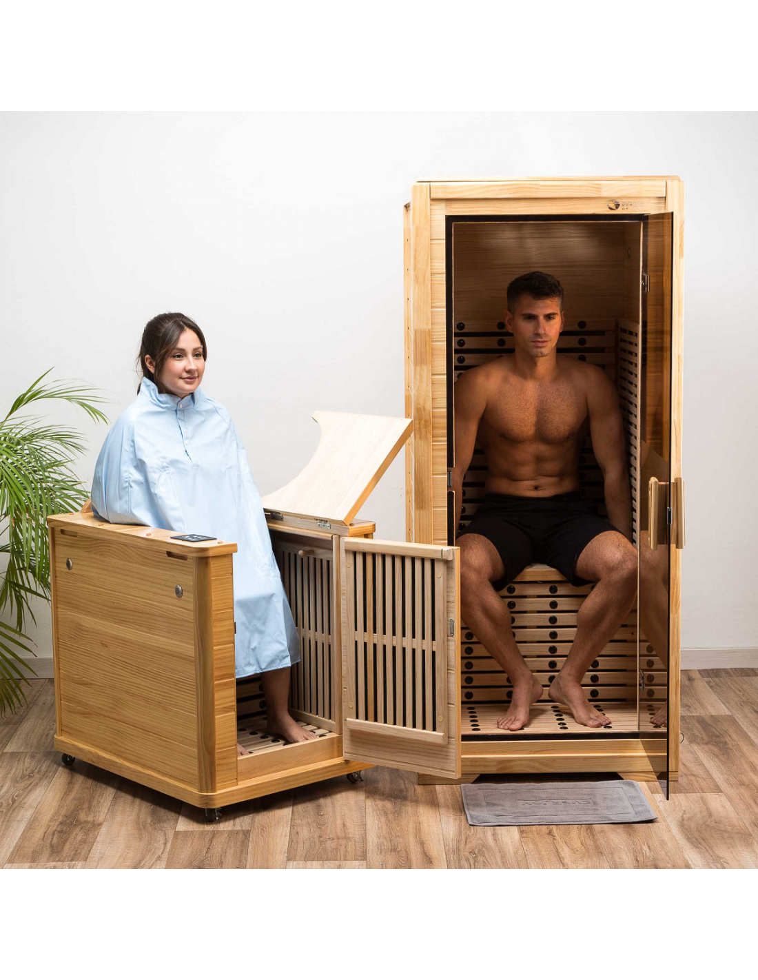 Pure Sauna Dharani Full Body Sauna: Timeless Madera Finish with 5-Year Warranty