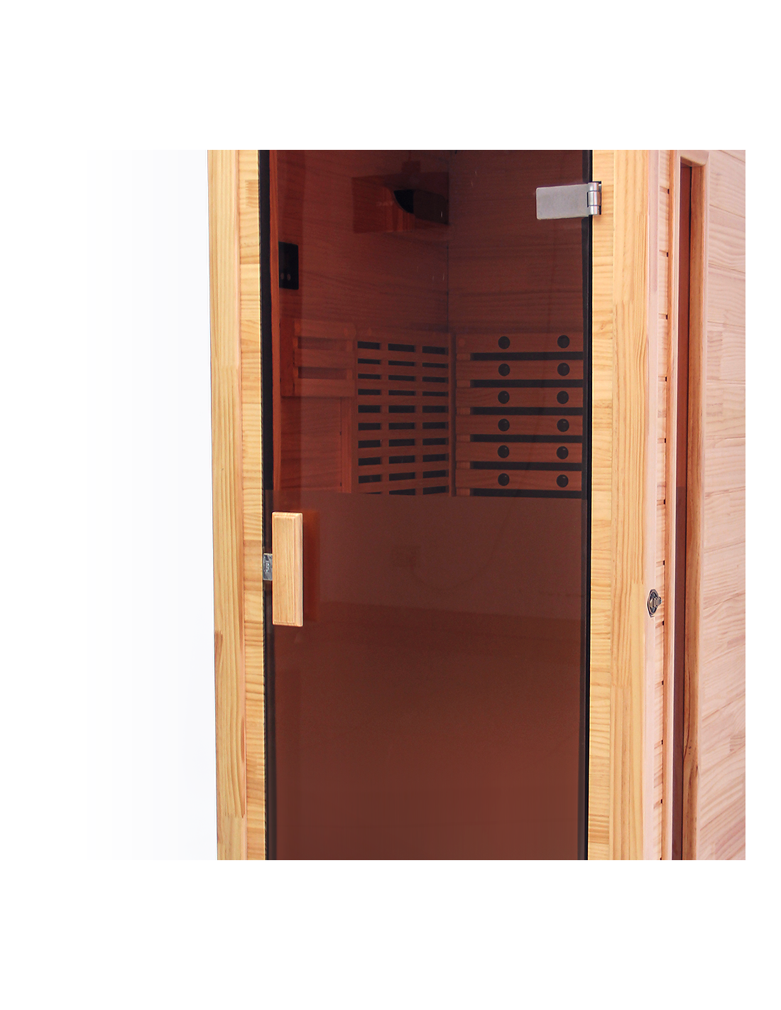 Pure Sauna Dharani Full Body Sauna: Timeless Madera Finish with 5-Year Warranty