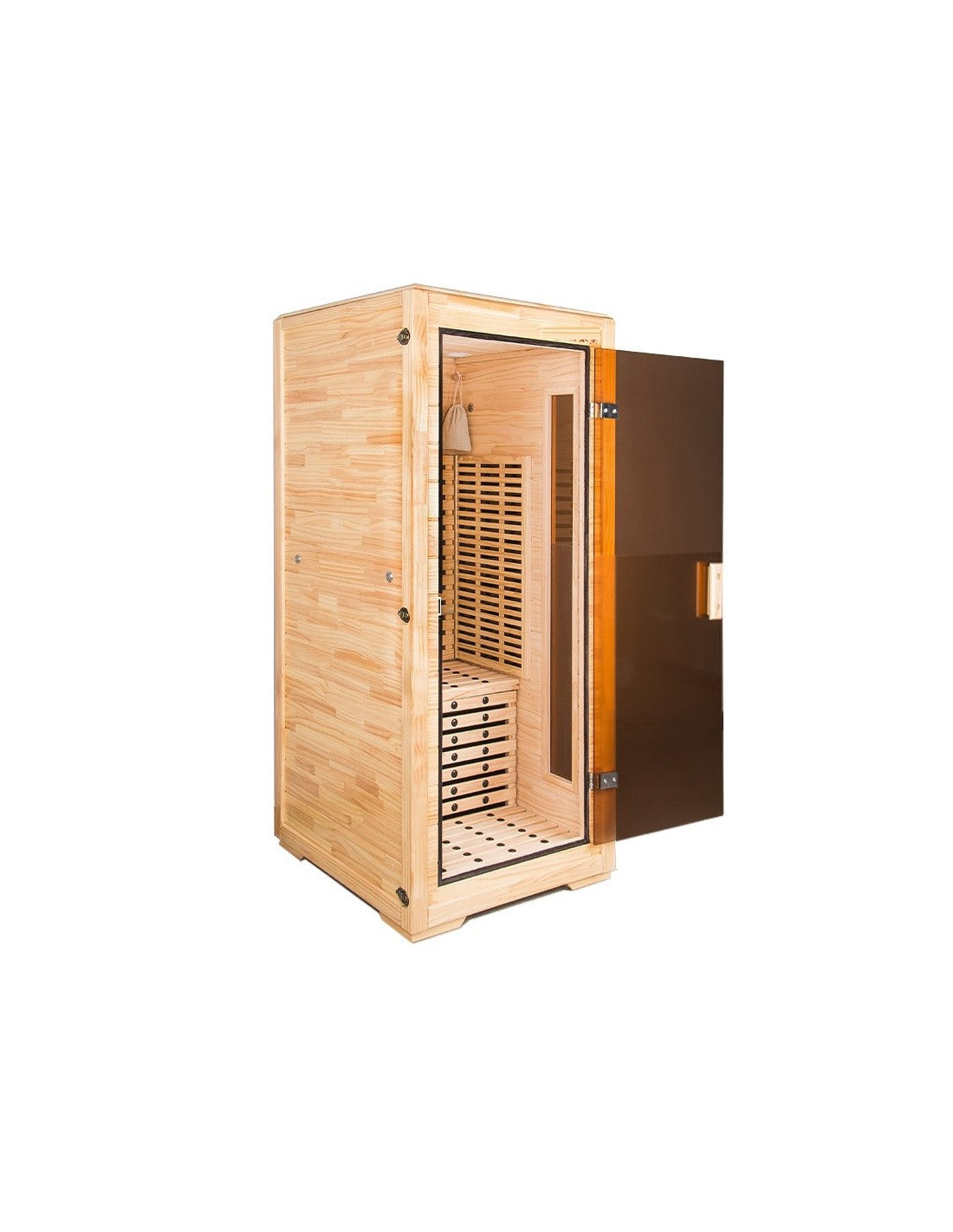 Pure Sauna Dharani Full Body Sauna: Timeless Madera Finish with 5-Year Warranty