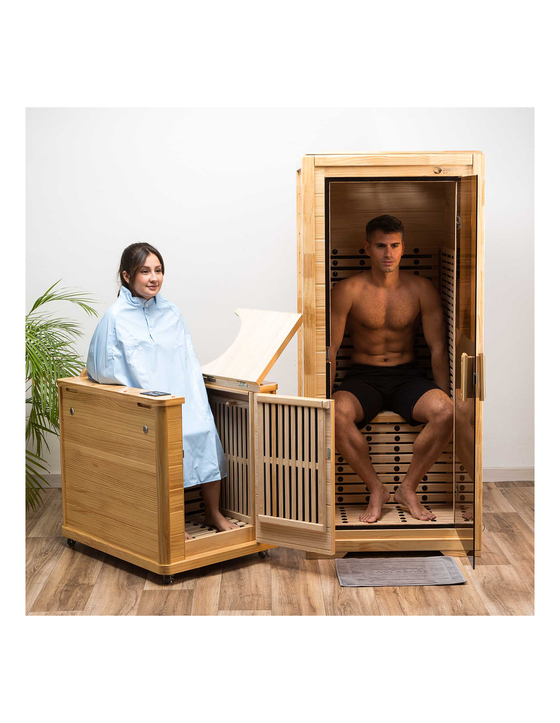 Pure Sauna Dharani Half Body Sauna: Compact Madera Wellness with 5-Year Warranty