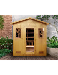 Pure Sauna Dharani Outdoor: 4-5 Person Madera Outdoor Infrared Sauna