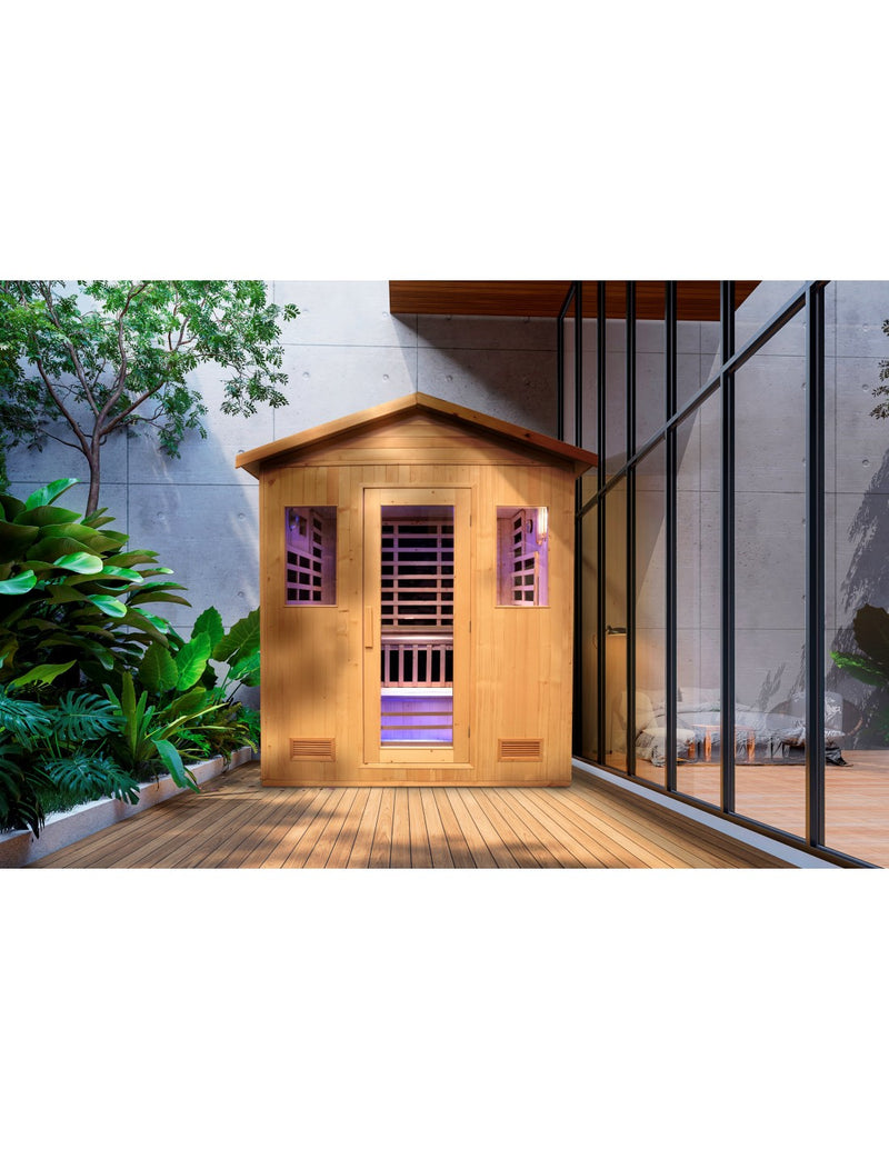 Pure Sauna Dharani Outdoor: 4-5 Person Madera Outdoor Infrared Sauna