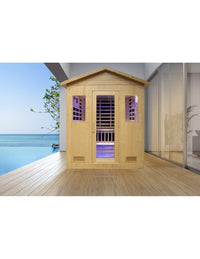 Pure Sauna Dharani Outdoor: 4-5 Person Madera Outdoor Infrared Sauna