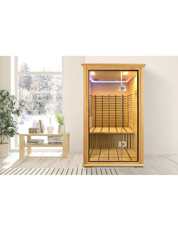 Pure Sauna Dharani Plus: 2-Person Madera Full Body Infrared Sauna with 5-Year Official Warranty