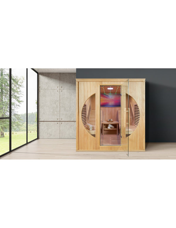 Pure Sauna Dharani S2 Plus: 2-Person Full Body Infrared Sauna with Extended Seating