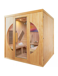 Pure Sauna Dharani S2 Plus: 2-Person Full Body Infrared Sauna with Extended Seating