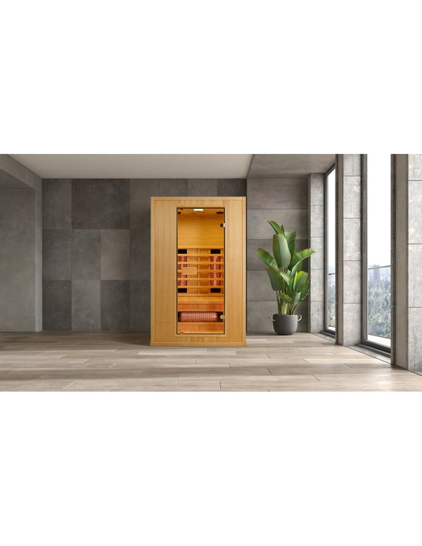 Pure Sauna Dharani S2 Premium: 2-Person Madera Full Body Infrared Sauna with 5-Year Official Warranty