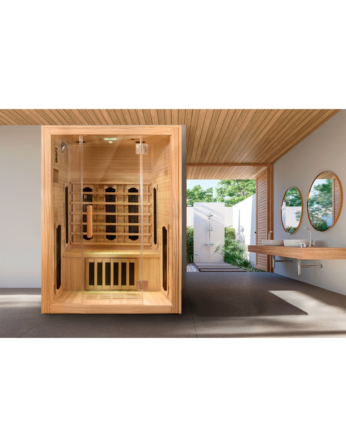 Pure Sauna Dharani S3: 3-Person Madera Full Body Infrared Sauna with 5-Year Official Warranty