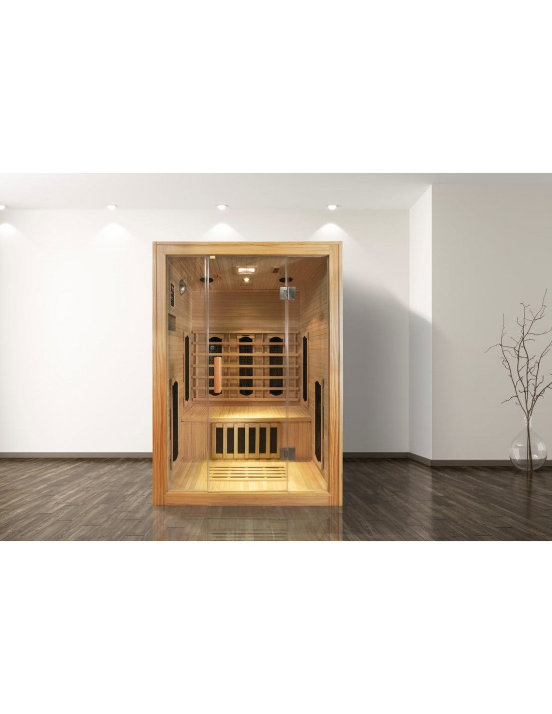 Pure Sauna Dharani S3: 3-Person Madera Full Body Infrared Sauna with 5-Year Official Warranty