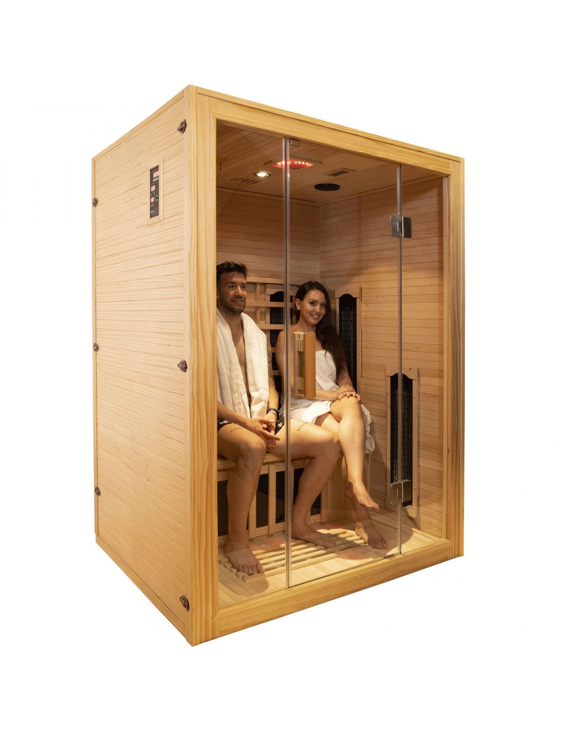 Pure Sauna Dharani S3: 3-Person Madera Full Body Infrared Sauna with 5-Year Official Warranty