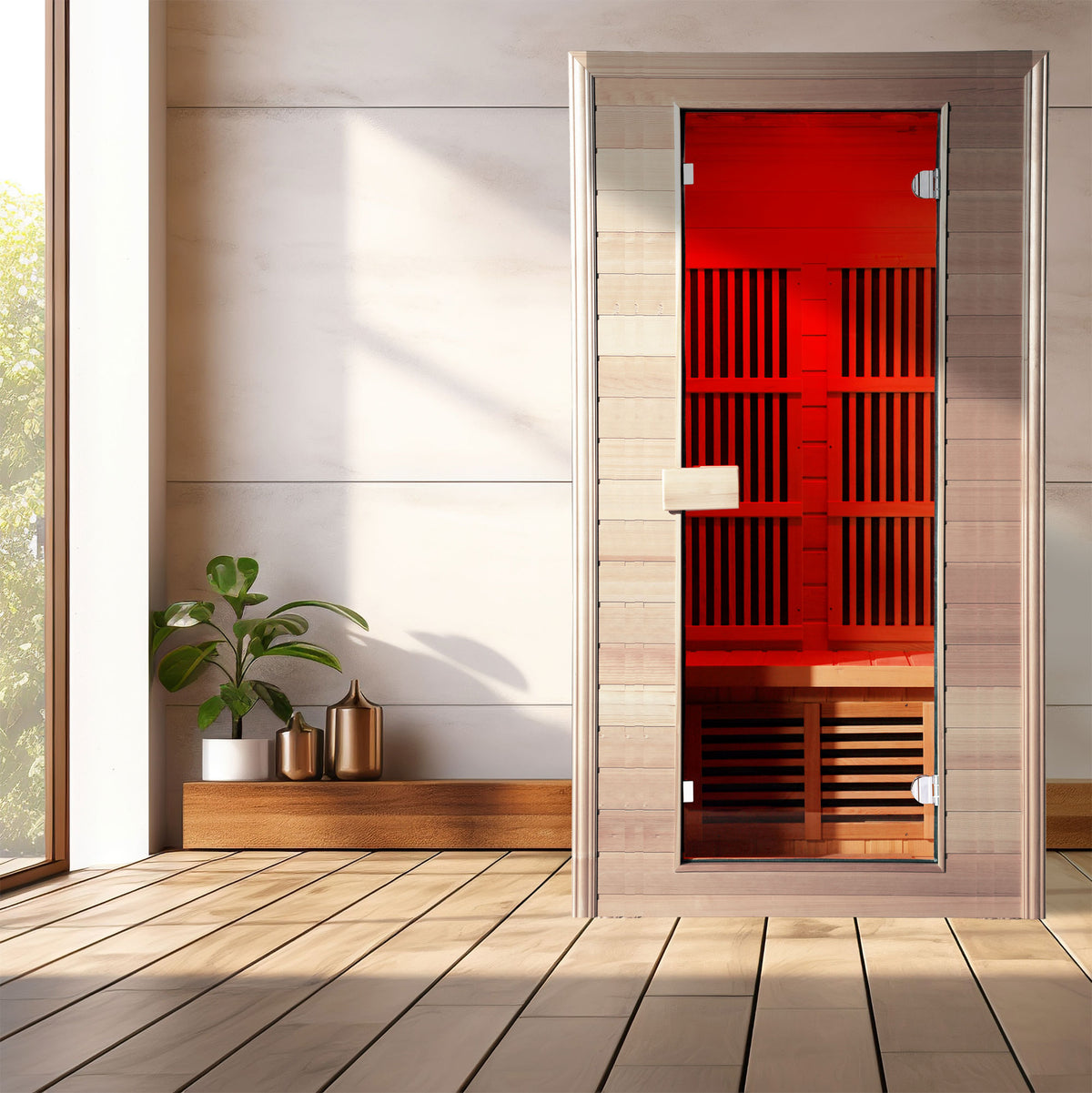 KY005 - Spacious 1100mm x 1000mm Infrared Sauna with Energy Efficiency